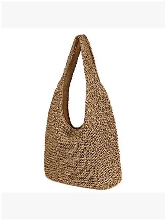 Handwoven Straw Tote Bag Large Hobo Shoulder Purse for Summer - Picture 3 of 6